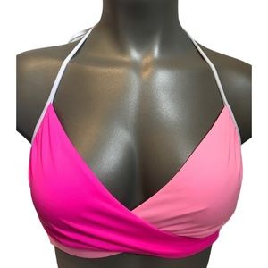 Victoria's Secret PINK White & Pink Knotted Body Wrap Halter Swim Top XS